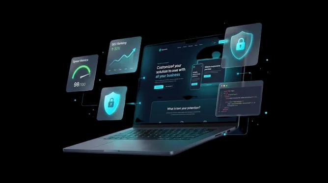 Laptop con sitio web profesional