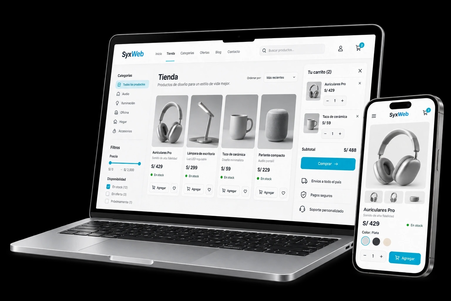 Tienda online profesional en dispositivos